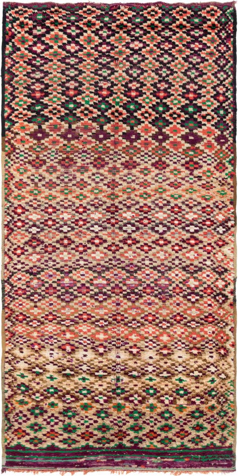 Detail image of 5' x 11' Hand Knotted Moroccan Wool Runner Rug