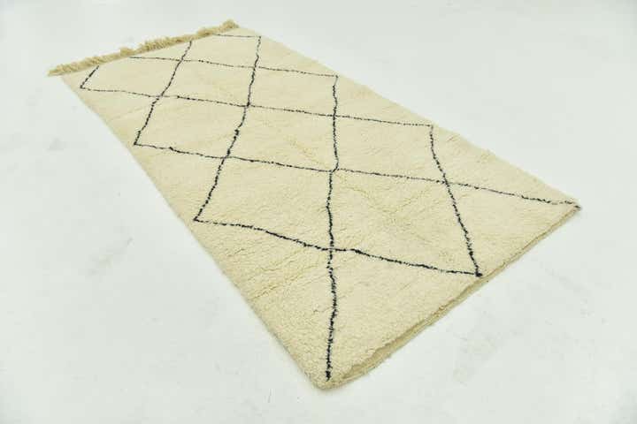 4' 6 x 8' 7 Hand Knotted Moroccan Wool Runner Rug