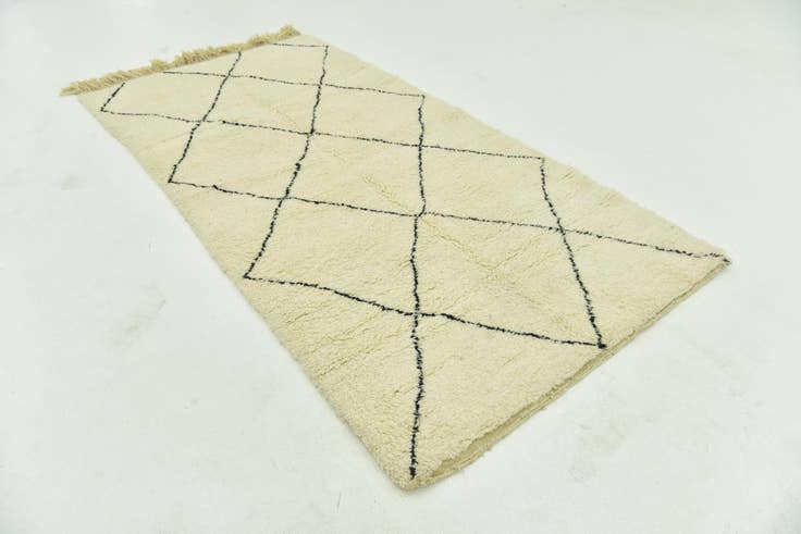Detail image of 4' 6 x 8' 7 Hand Knotted Moroccan Wool Runner Rug
