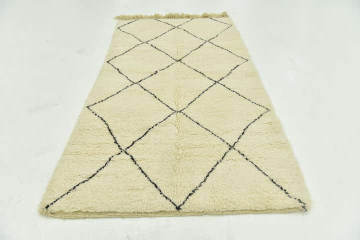 4' 6 x 8' 7 Hand Knotted Moroccan Wool Runner Rug