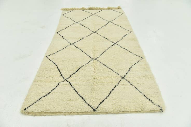 Detail image of 4' 6 x 8' 7 Hand Knotted Moroccan Wool Runner Rug