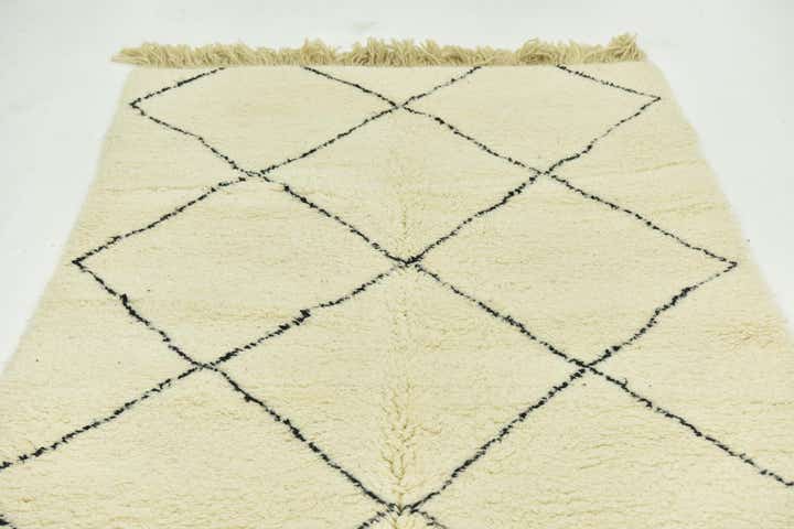 4' 6 x 8' 7 Hand Knotted Moroccan Wool Runner Rug