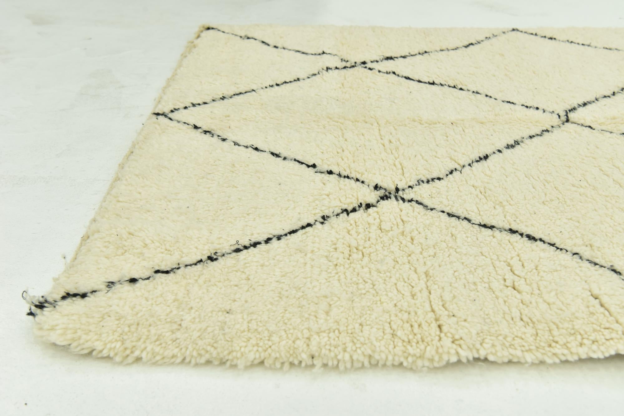 4' 6 x 8' 7 Hand Knotted Moroccan Wool Runner Rug