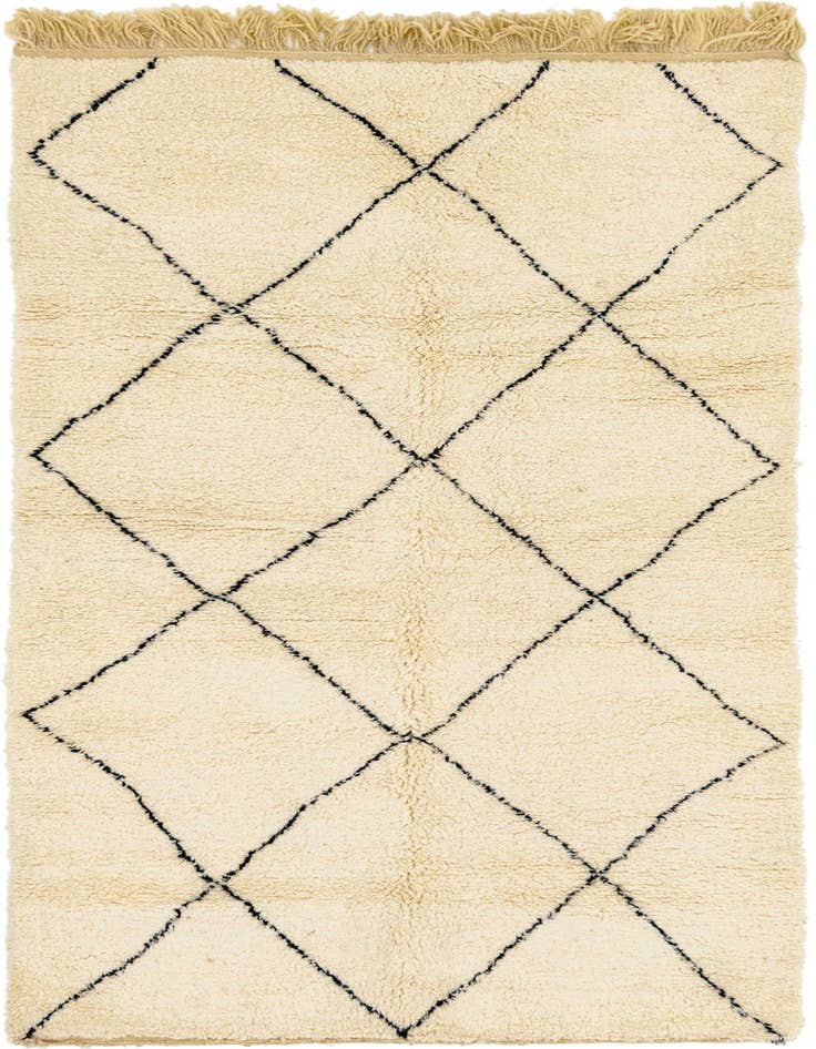 Detail image of 4' 6 x 8' 7 Hand Knotted Moroccan Wool Runner Rug