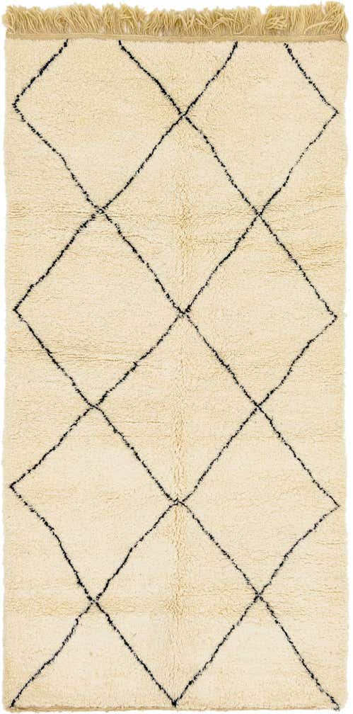 4' 6 x 8' 7 Hand Knotted Moroccan Wool Runner Rug