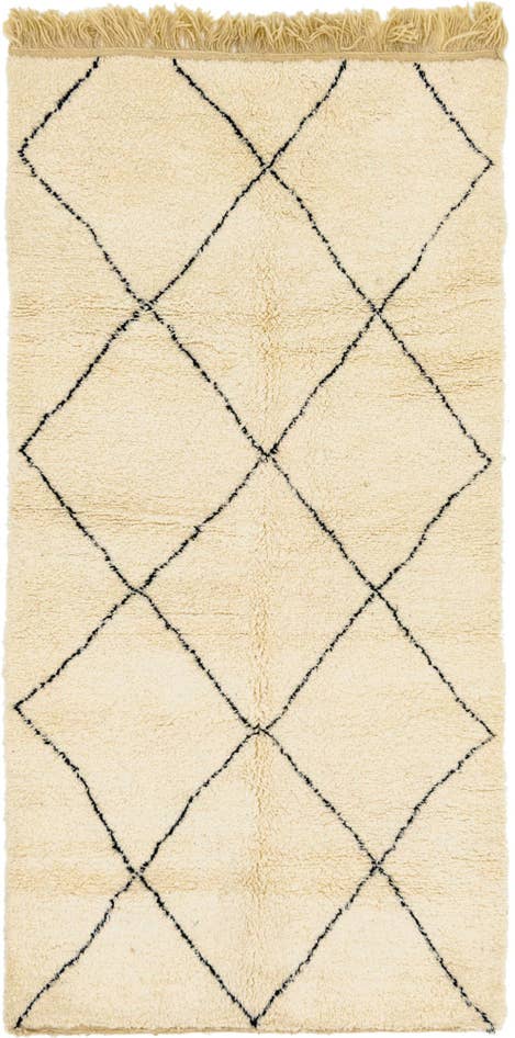 Detail image of 4' 6 x 8' 7 Hand Knotted Moroccan Wool Runner Rug