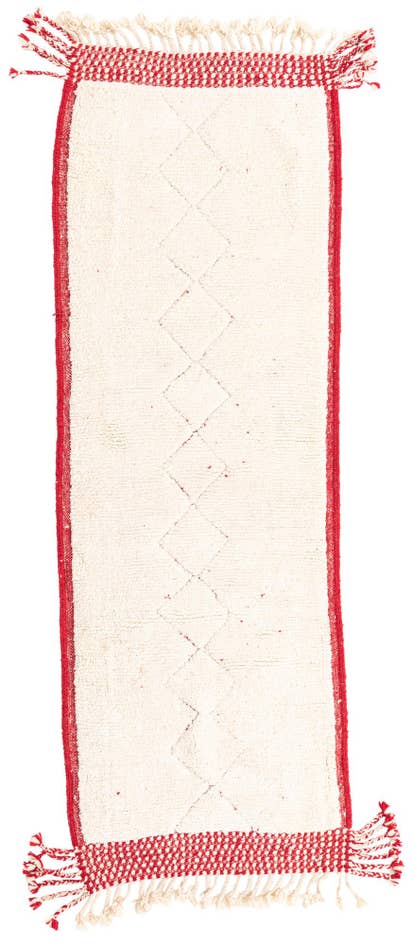 Detail image of 3' x 9' Hand Knotted Moroccan Wool Runner Rug