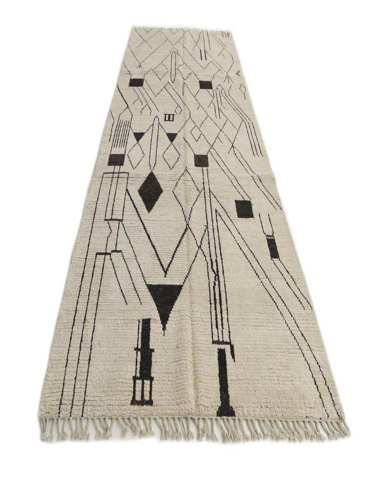 Detail image of 5' 2 x 12' 2  Hand Knotted Moroccan Wool Runner Rug