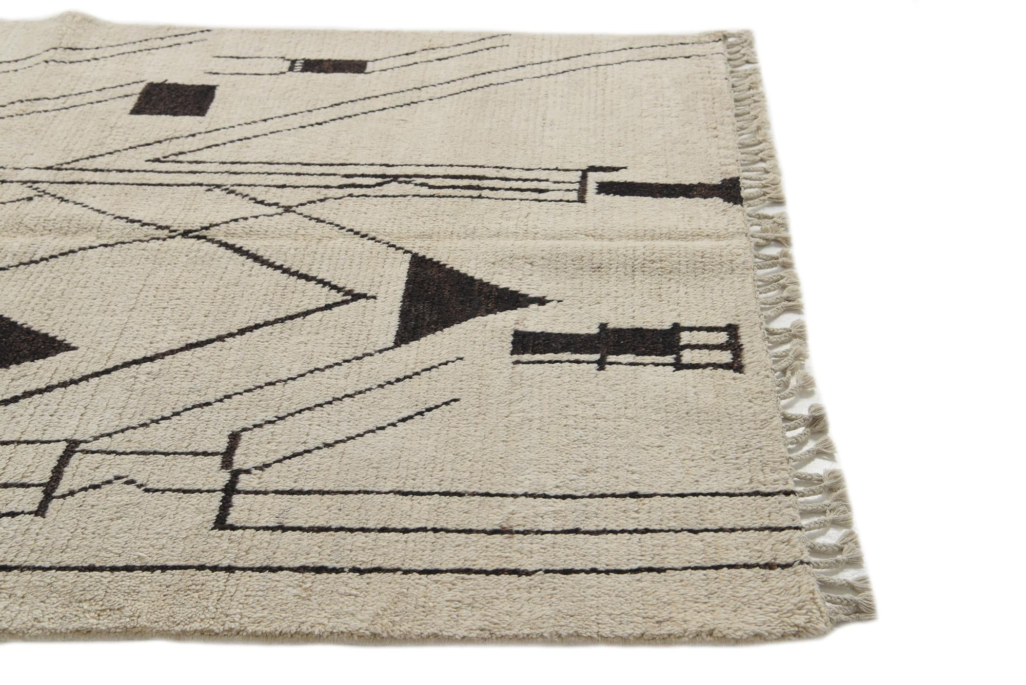 5' 2 x 12' 2 Hand Knotted Moroccan Wool Runner Rug