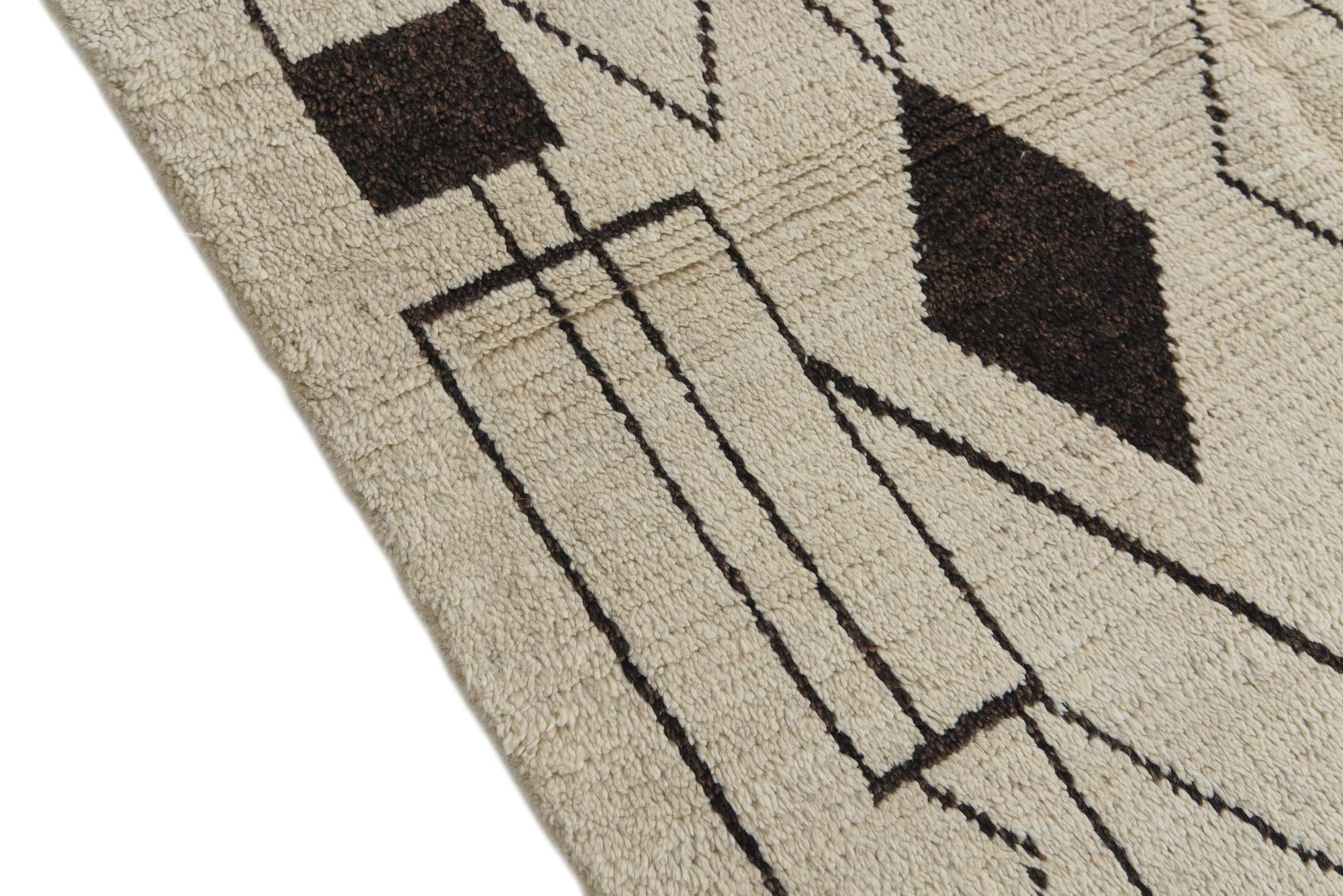 5' 2 x 12' 2 Hand Knotted Moroccan Wool Runner Rug
