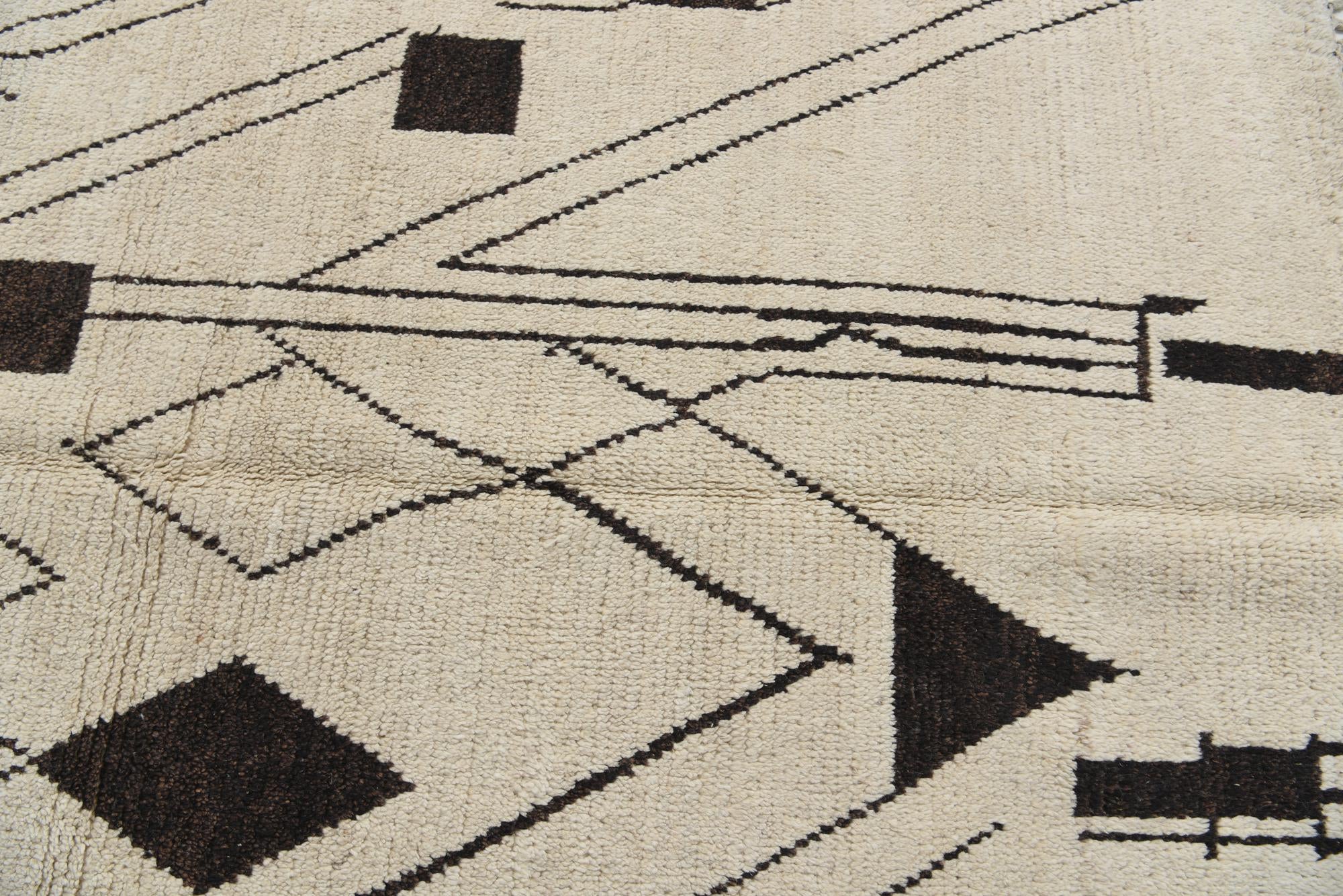 5' 2 x 12' 2 Hand Knotted Moroccan Wool Runner Rug