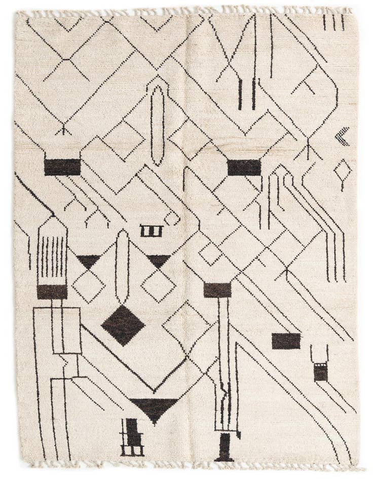 Detail image of 5' 2 x 12' 2 Hand Knotted Moroccan Wool Runner Rug