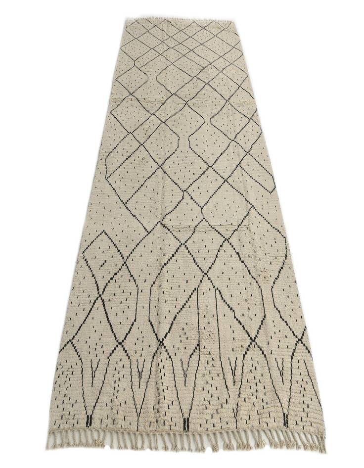 Detail image of 6' 2 x 12' 6 Hand Knotted Moroccan Wool Runner Rug