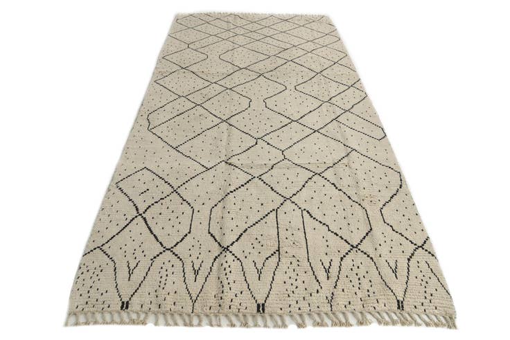 Detail image of 6' 2 x 12' 6 Hand Knotted Moroccan Wool Runner Rug
