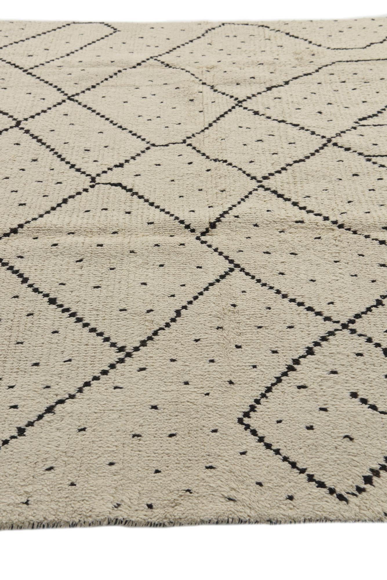 6' 2 x 12' 6 Hand Knotted Moroccan Wool Runner Rug