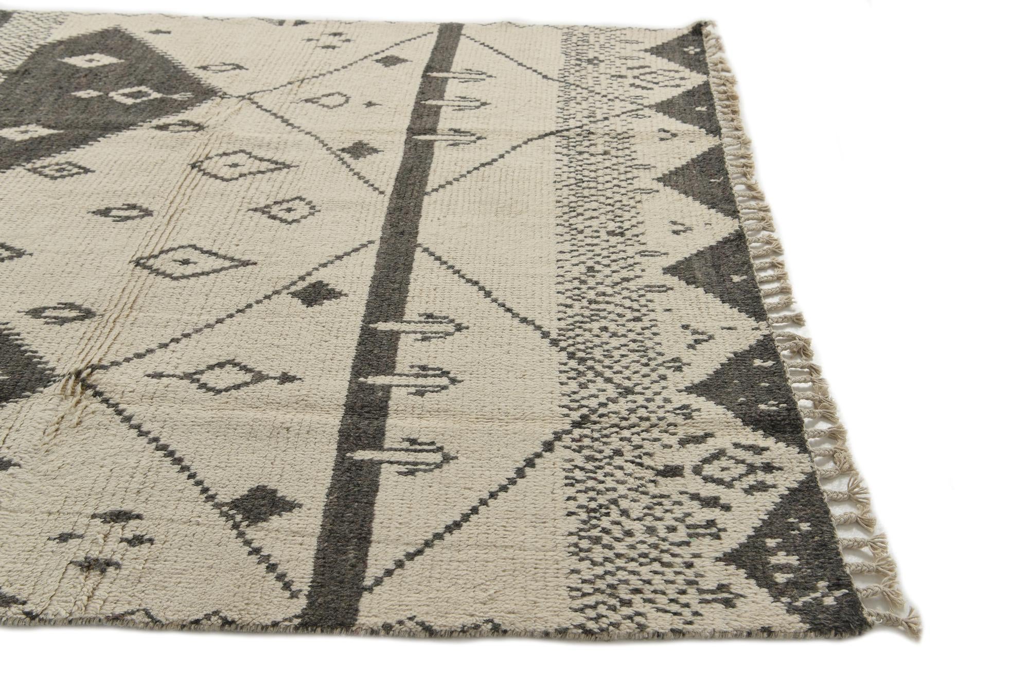 6' 3 x 12' 5 Hand Knotted Moroccan Wool Runner Rug