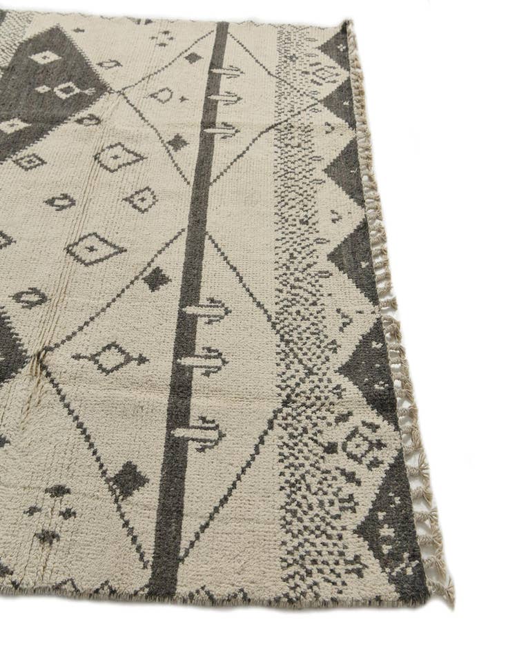 Detail image of 6' 3 x 12' 5  Hand Knotted Moroccan Wool Runner Rug