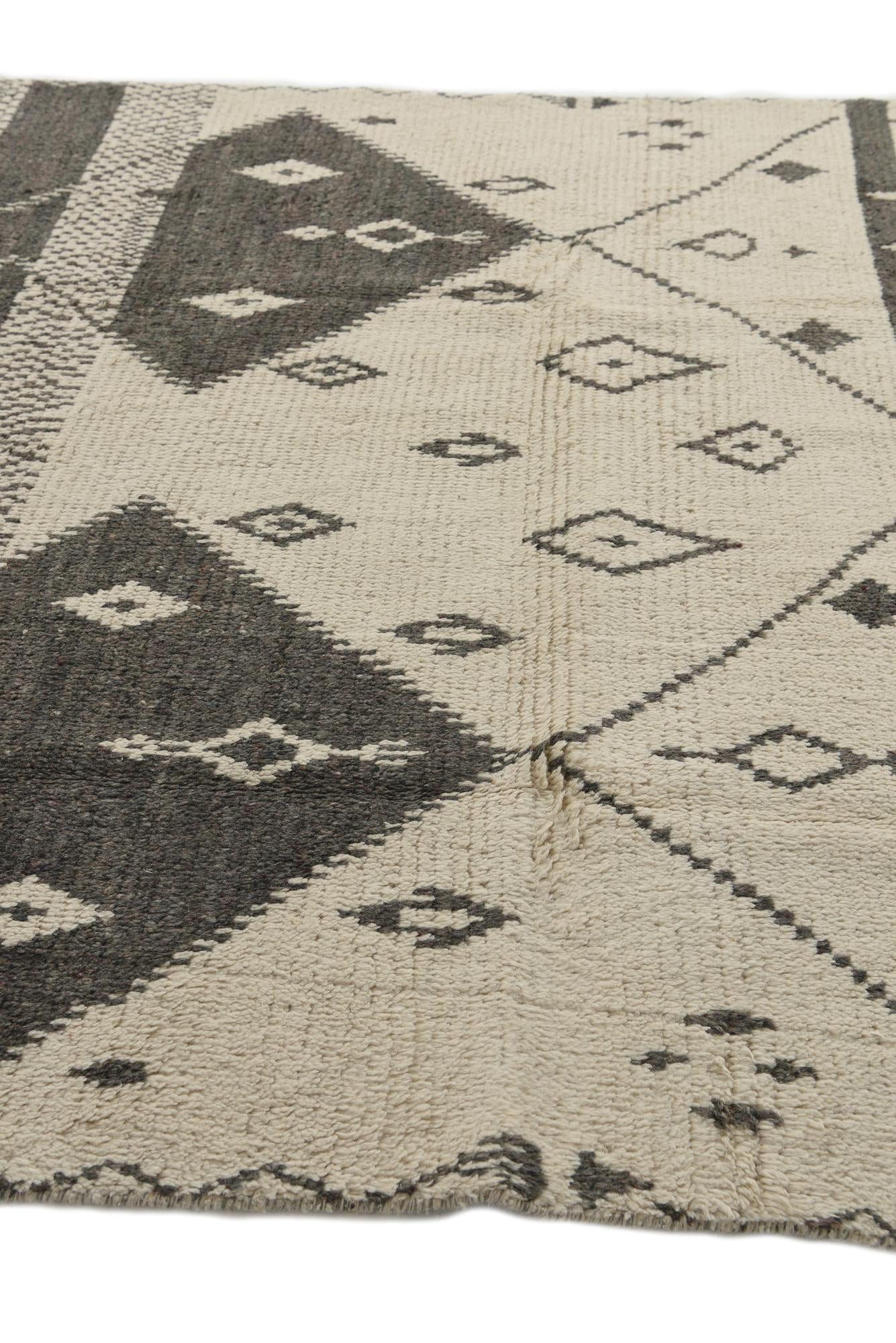 6' 3 x 12' 5 Hand Knotted Moroccan Wool Runner Rug