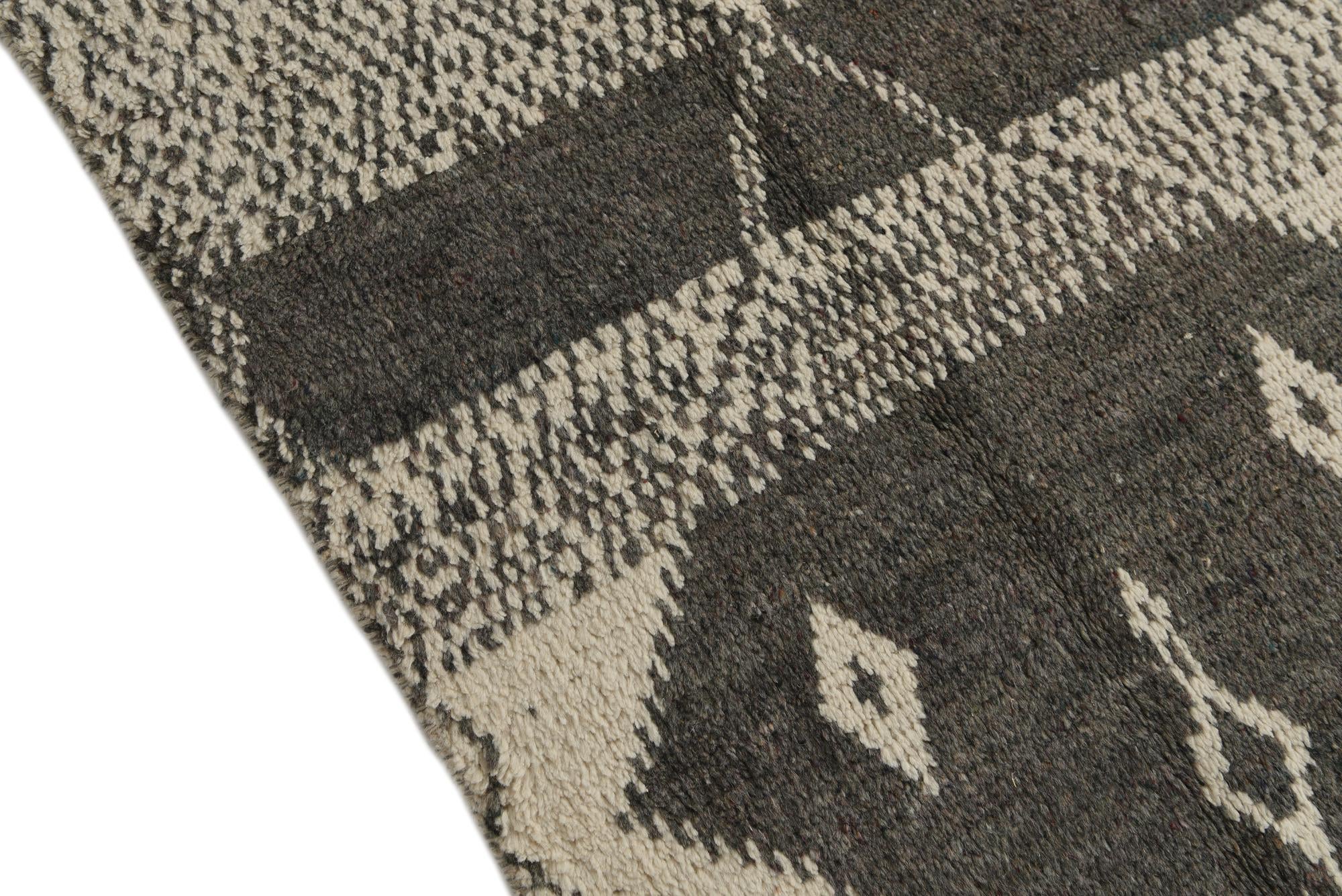 6' 3 x 12' 5 Hand Knotted Moroccan Wool Runner Rug