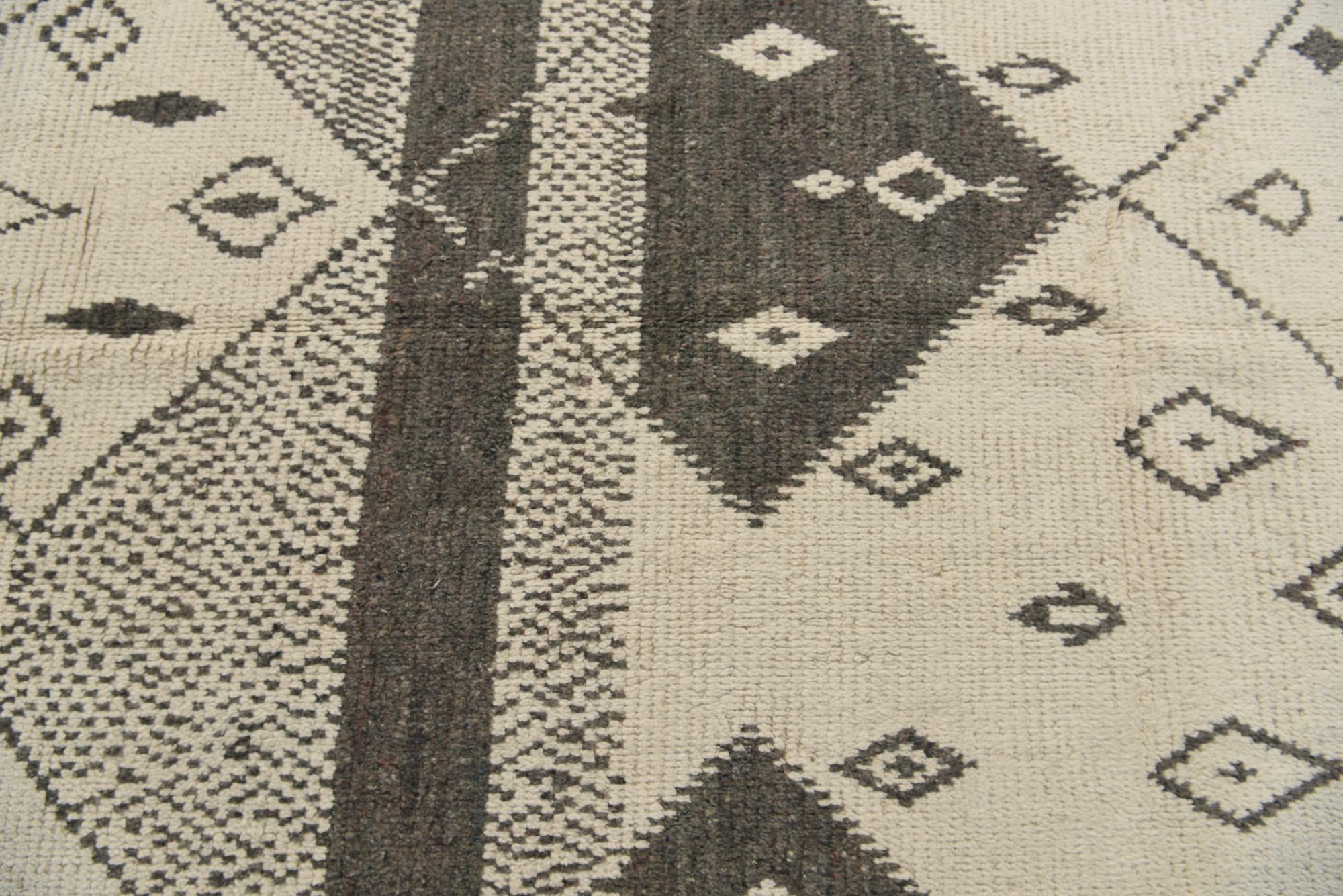 6' 3 x 12' 5 Hand Knotted Moroccan Wool Runner Rug
