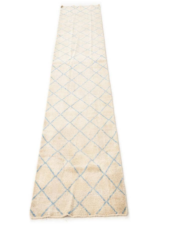 Detail image of 2' 7 x 9' 8  Hand Knotted Moroccan Wool Runner Rug