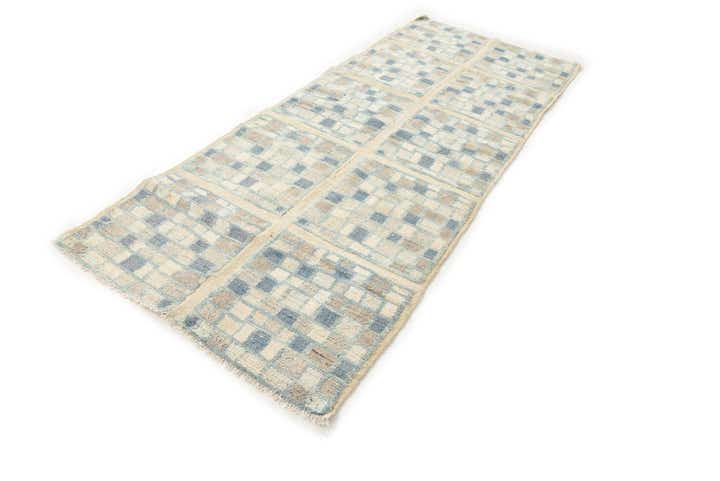 3' 9 x 9' 6 Hand Knotted Moroccan Wool Runner Rug