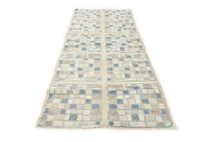 Detail image of 3' 9 x 9' 6 Hand Knotted Moroccan Wool Runner Rug