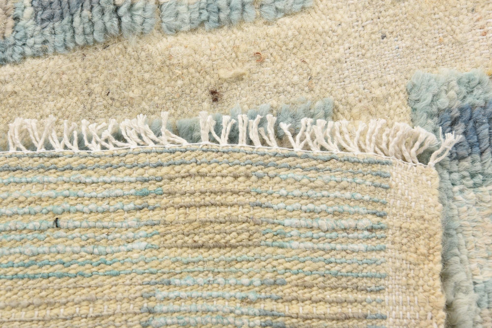 3' 9 x 9' 6 Hand Knotted Moroccan Wool Runner Rug