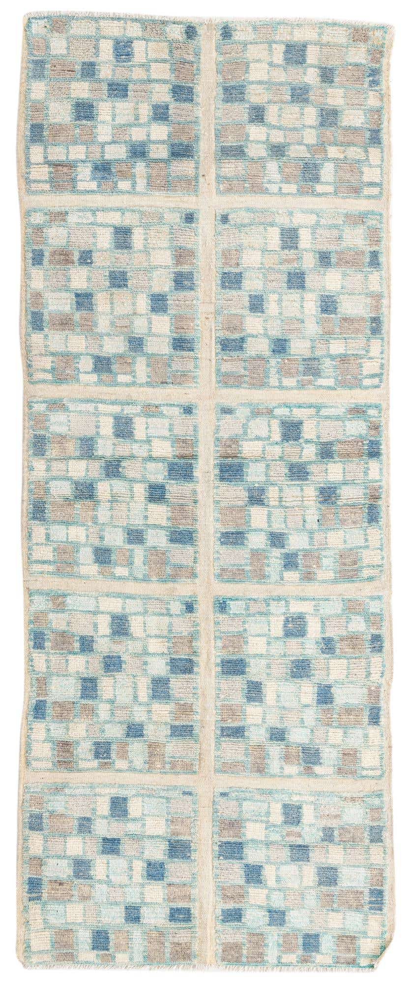 3' 9 x 9' 6 Hand Knotted Moroccan Wool Runner Rug