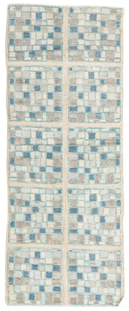 3' 9 x 9' 6 Hand Knotted Moroccan Wool Runner Rug