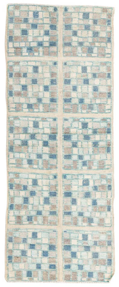 Detail image of 3' 9 x 9' 6 Hand Knotted Moroccan Wool Runner Rug