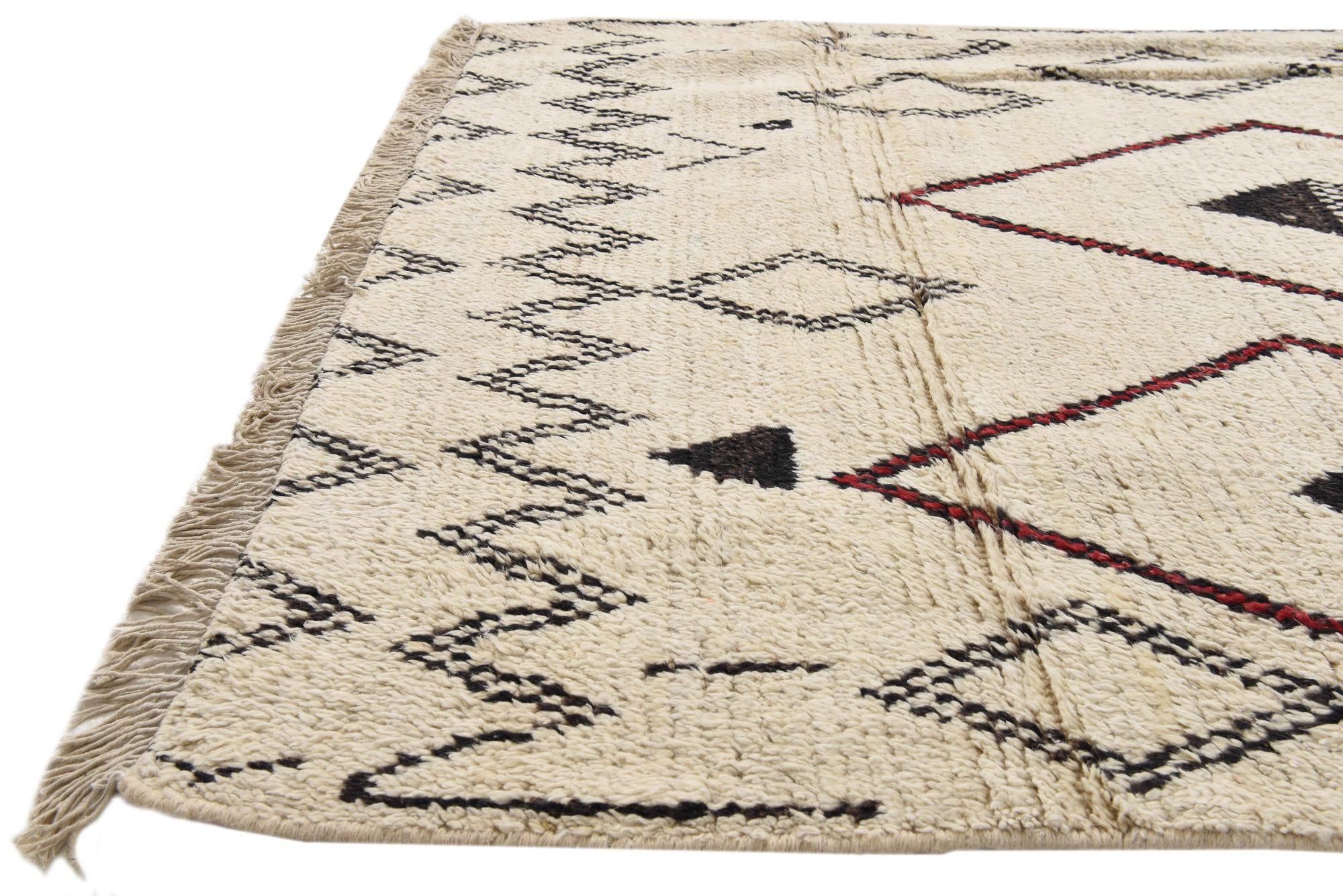 4' 2 x 12' Hand Knotted Moroccan Wool Runner Rug