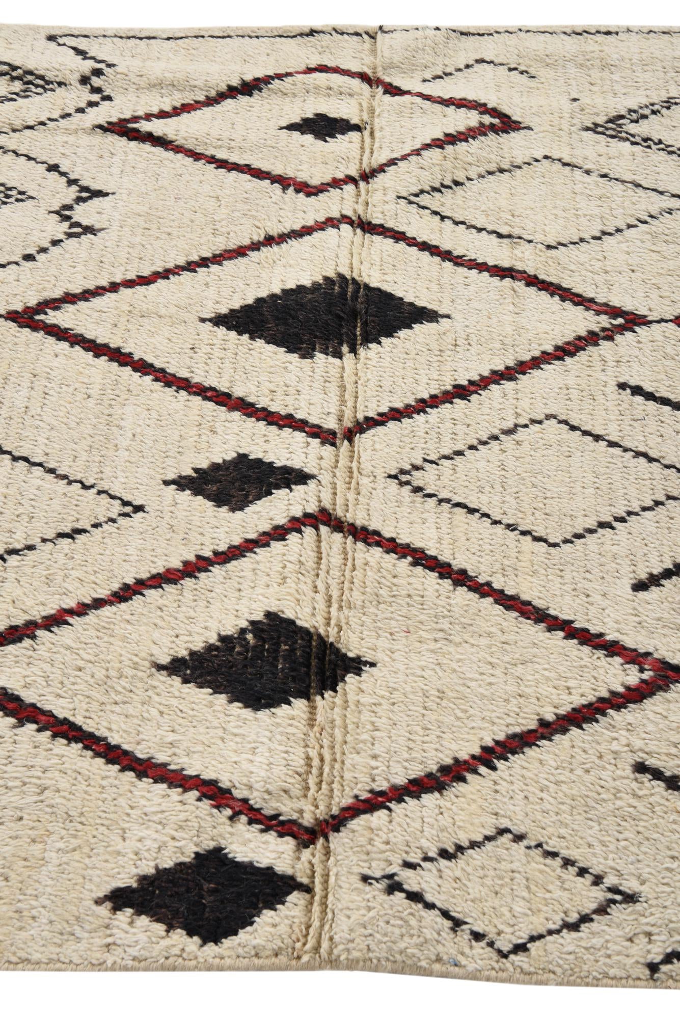 4' 2 x 12' Hand Knotted Moroccan Wool Runner Rug