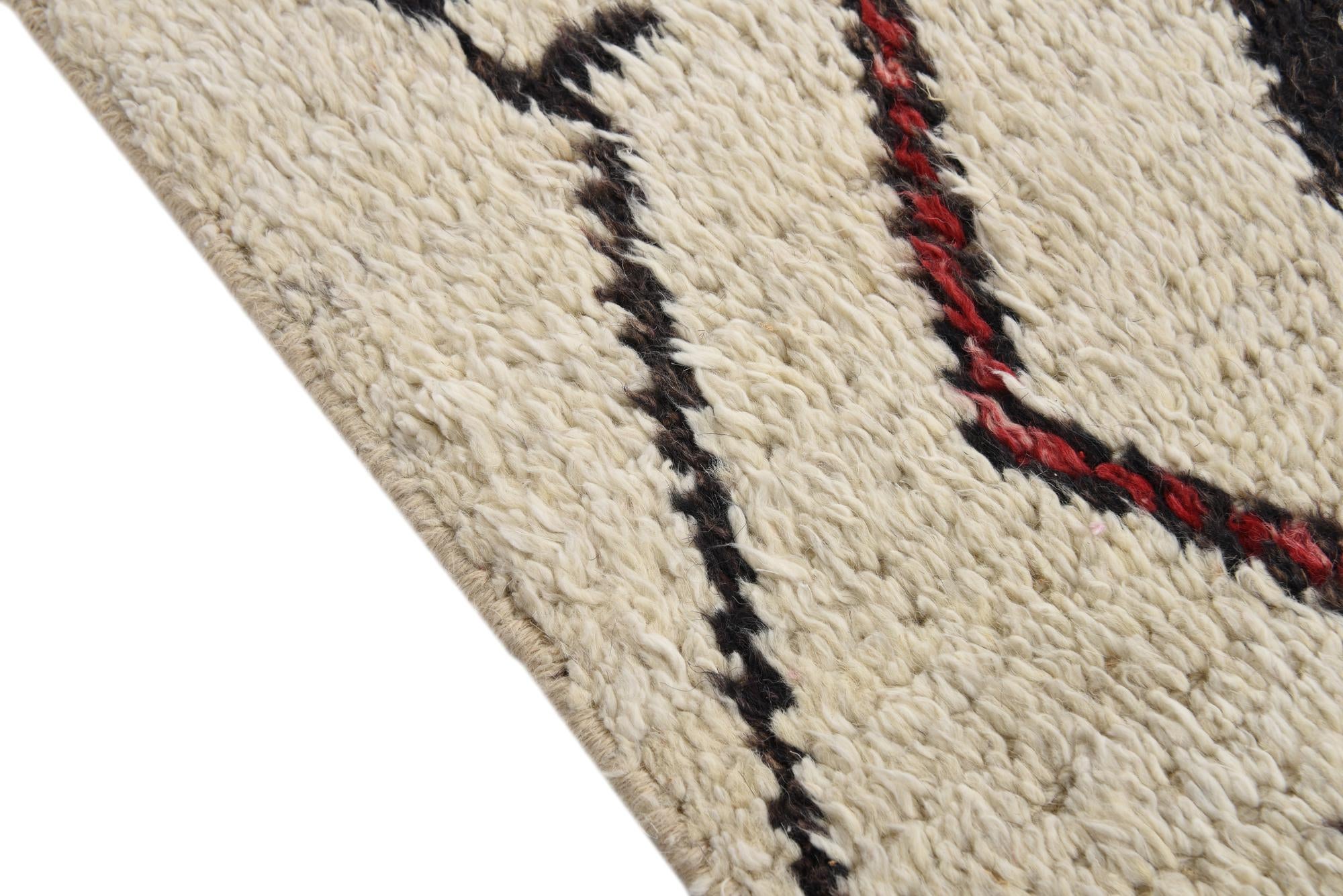 4' 2 x 12' Hand Knotted Moroccan Wool Runner Rug