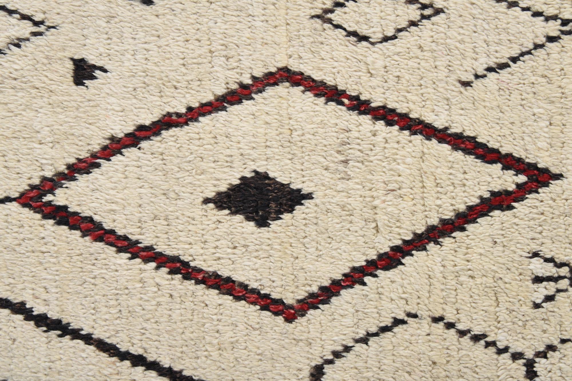 4' 2 x 12' Hand Knotted Moroccan Wool Runner Rug