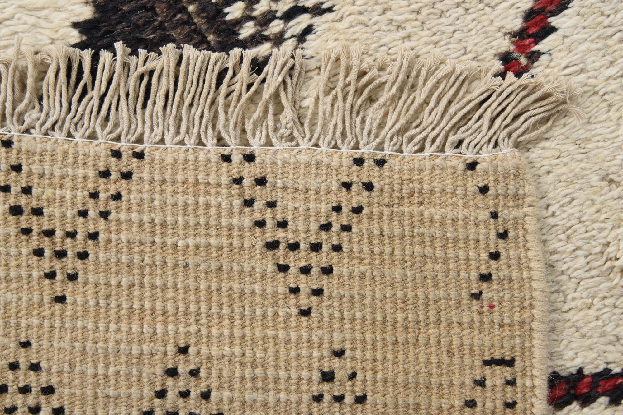 4' 2 x 12' Hand Knotted Moroccan Wool Runner Rug