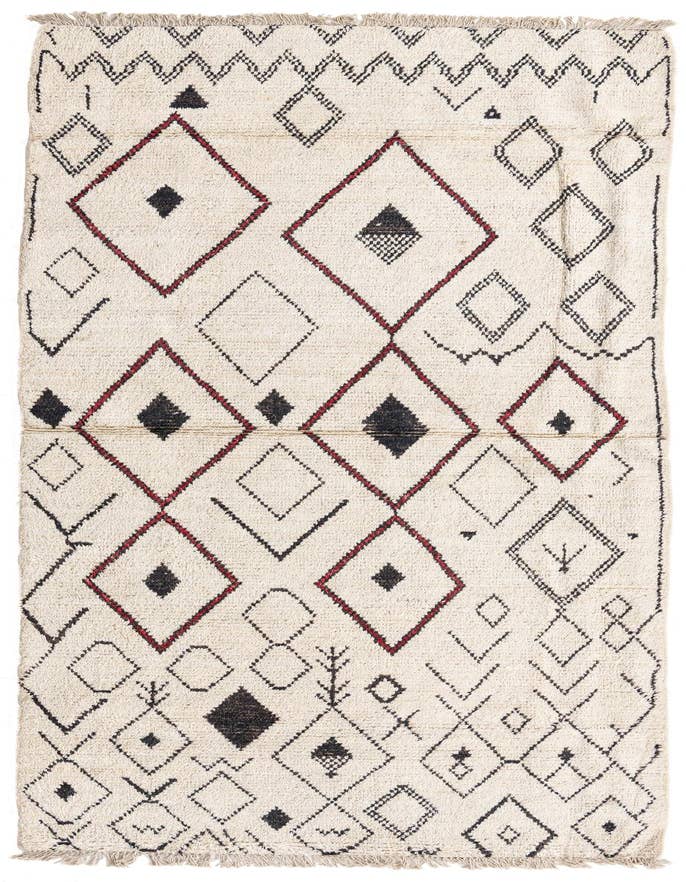 Detail image of 4' 2 x 12' Hand Knotted Moroccan Wool Runner Rug