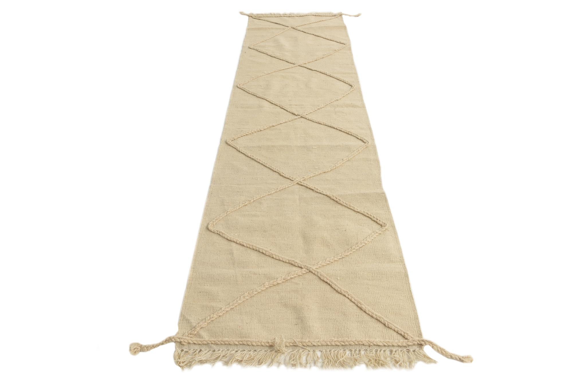 2' 5 x 10' 1 Hand Woven Moroccan Wool Runner Rug