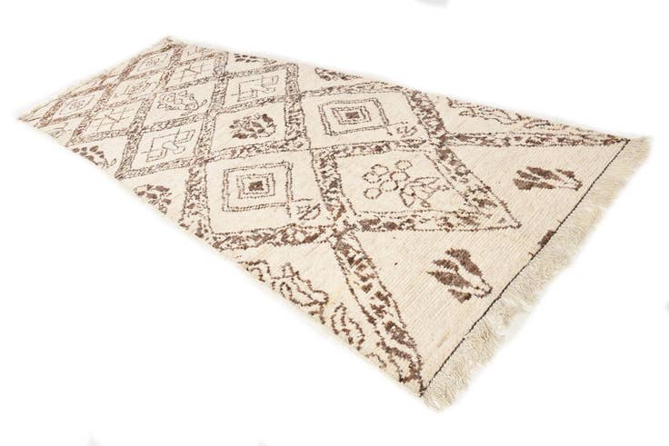 Detail image of 4' 11 x 13' 7 Hand Knotted Moroccan Wool Runner Rug