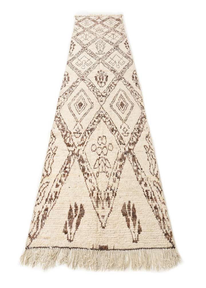 4' 11 x 13' 7 Hand Knotted Moroccan Wool Runner Rug