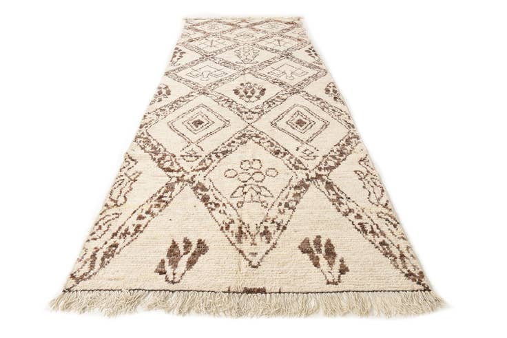 Detail image of 4' 11 x 13' 7 Hand Knotted Moroccan Wool Runner Rug