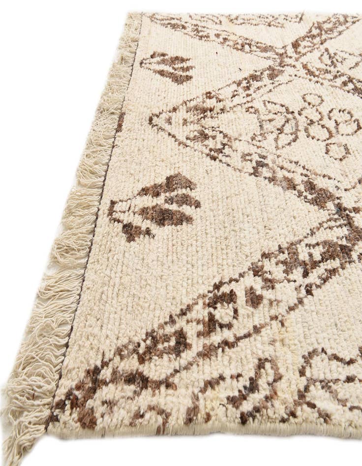 Detail image of 4' 11 x 13' 7 Hand Knotted Moroccan Wool Runner Rug