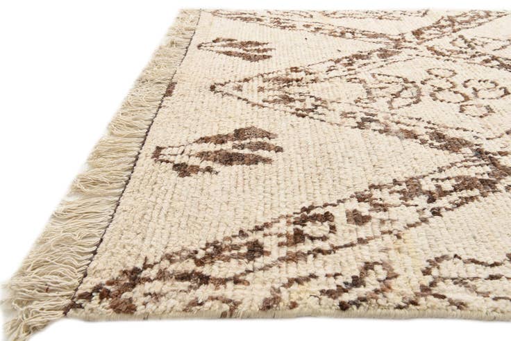 Detail image of 4' 11 x 13' 7 Hand Knotted Moroccan Wool Runner Rug