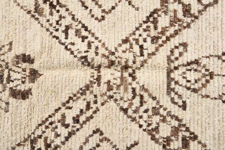 4' 11 x 13' 7 Hand Knotted Moroccan Wool Runner Rug