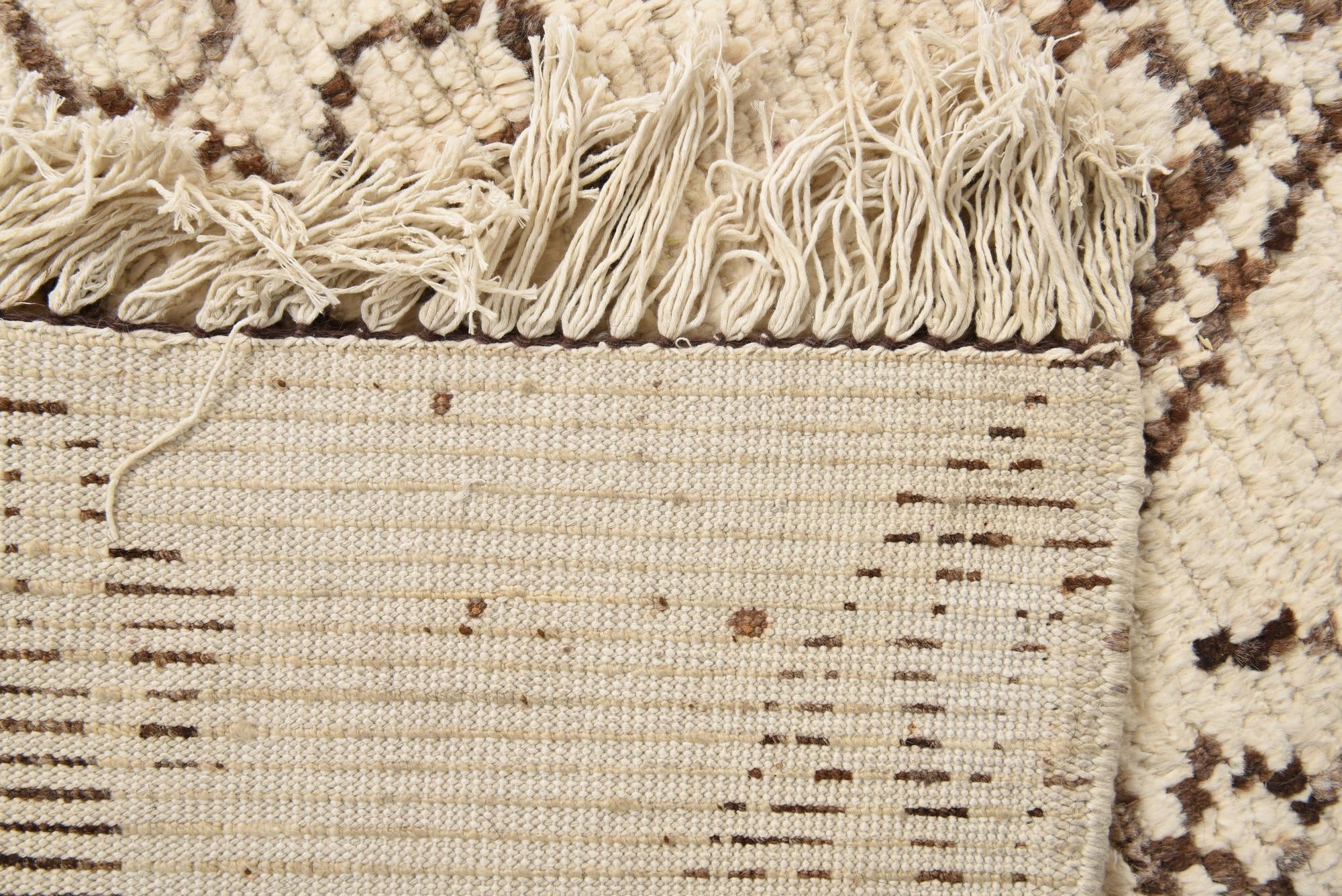 4' 11 x 13' 7 Hand Knotted Moroccan Wool Runner Rug