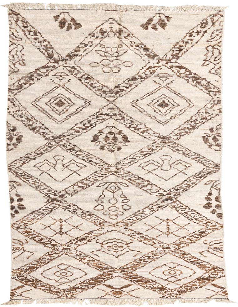 4' 11 x 13' 7 Hand Knotted Moroccan Wool Runner Rug