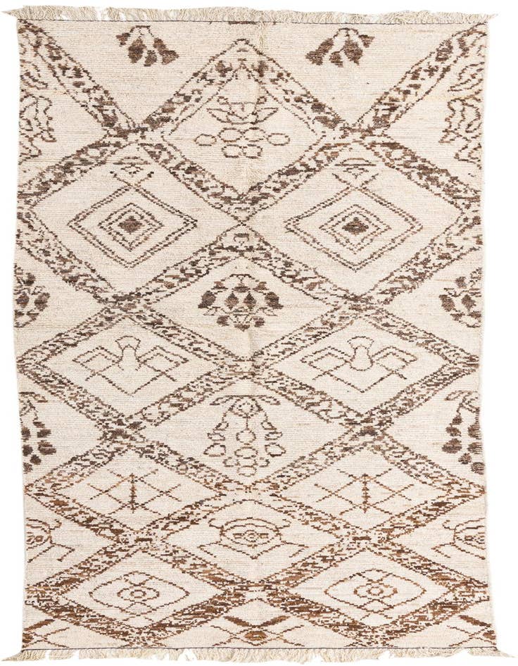 Detail image of 4' 11 x 13' 7 Hand Knotted Moroccan Wool Runner Rug