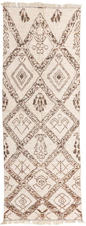 Detail image of 4' 11 x 13' 7 Hand Knotted Moroccan Wool Runner Rug