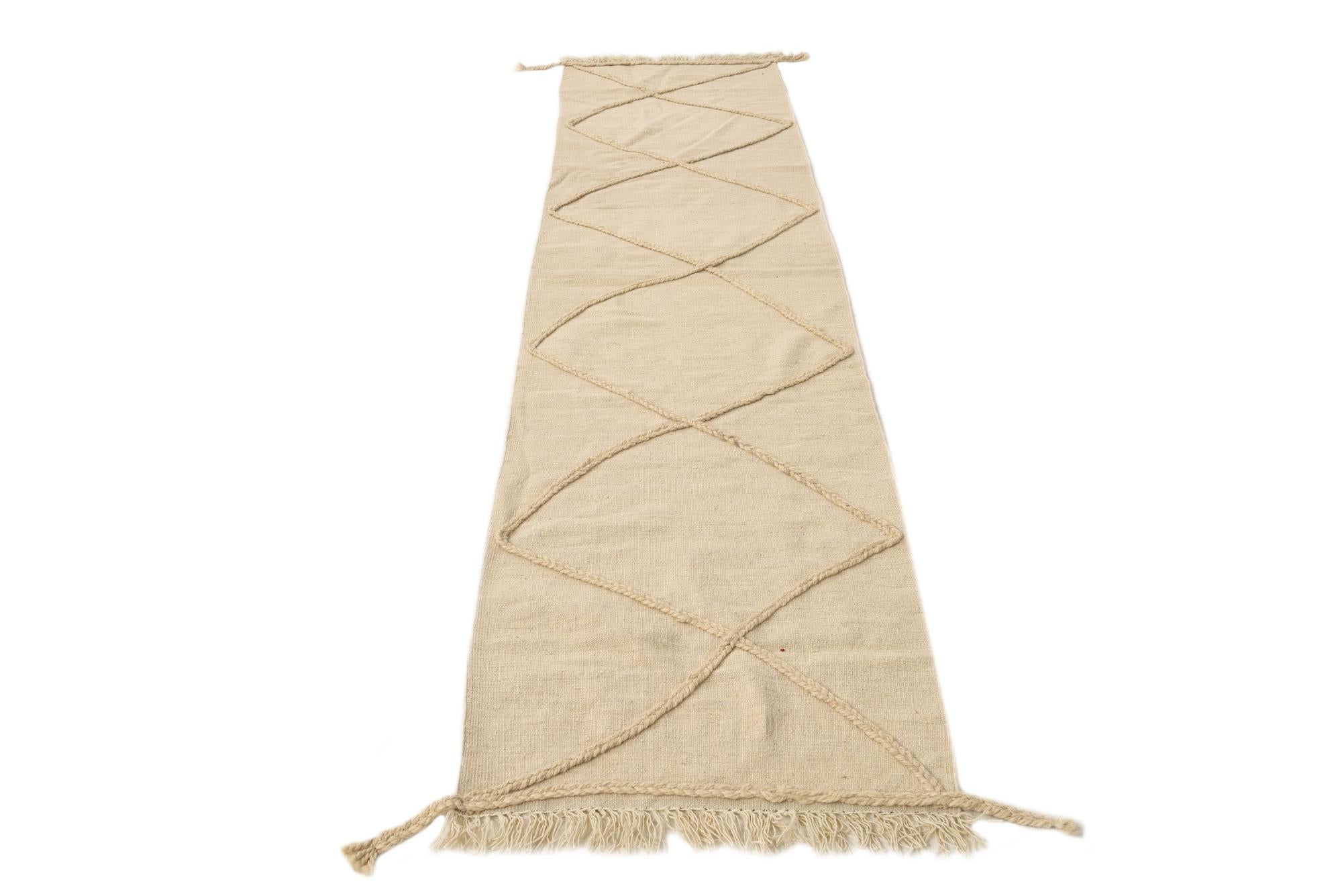 2' 4 x 10' Hand Knotted Moroccan Wool Runner Rug