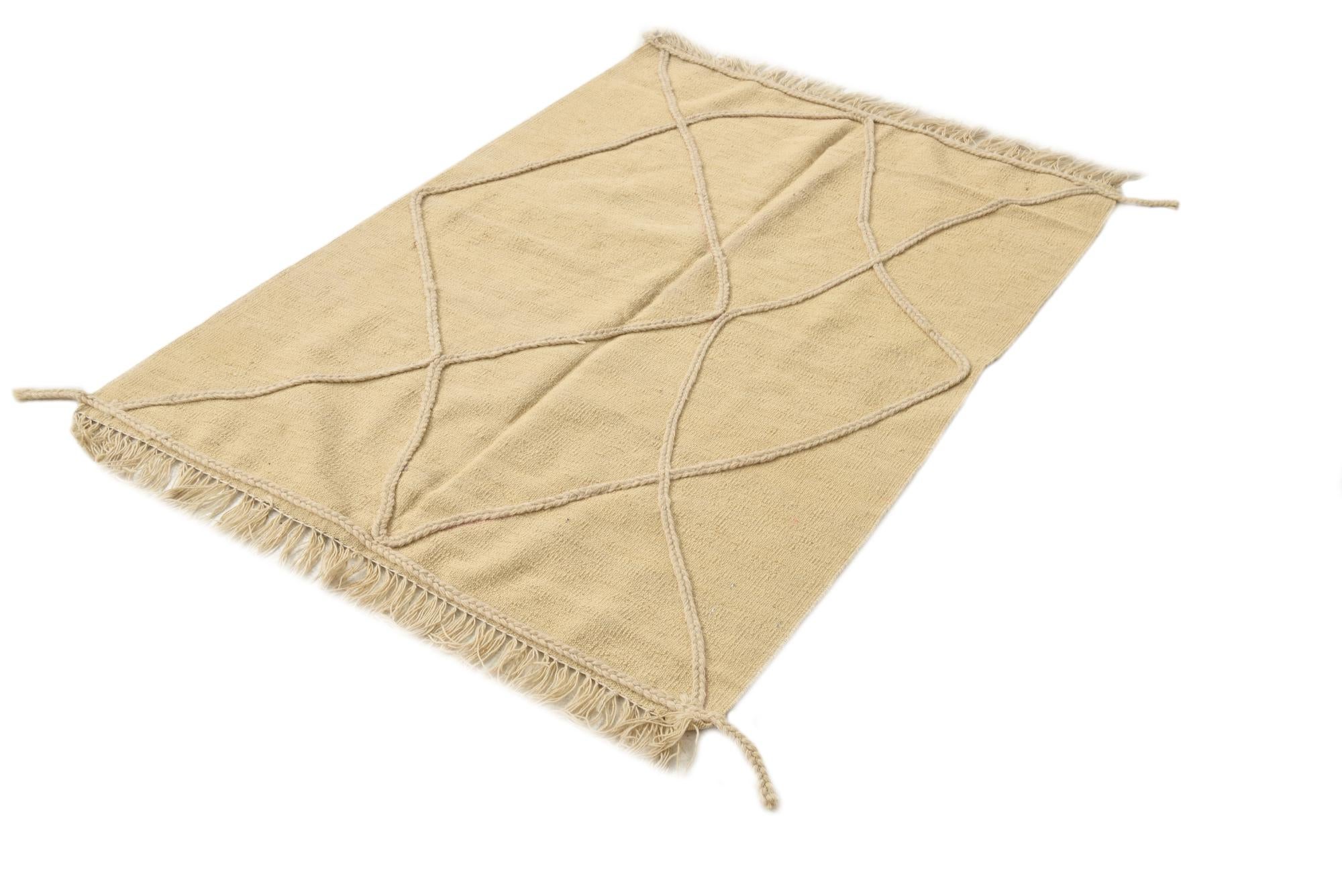 2' 4 x 4' 11 Hand Knotted Moroccan Wool Runner Rug